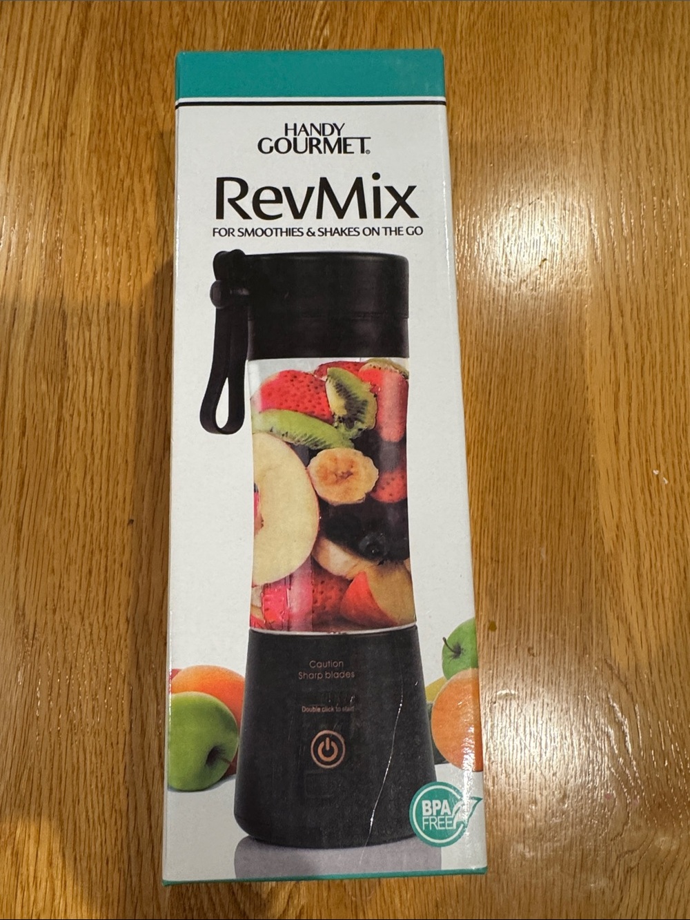 Handy Gourmet Black RevMix Portable Smoothie/Shake Blender  Micro USB BPA Free